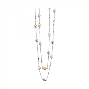 Sterling Silver Multi Freshwater Pearl Double Strand Necklace