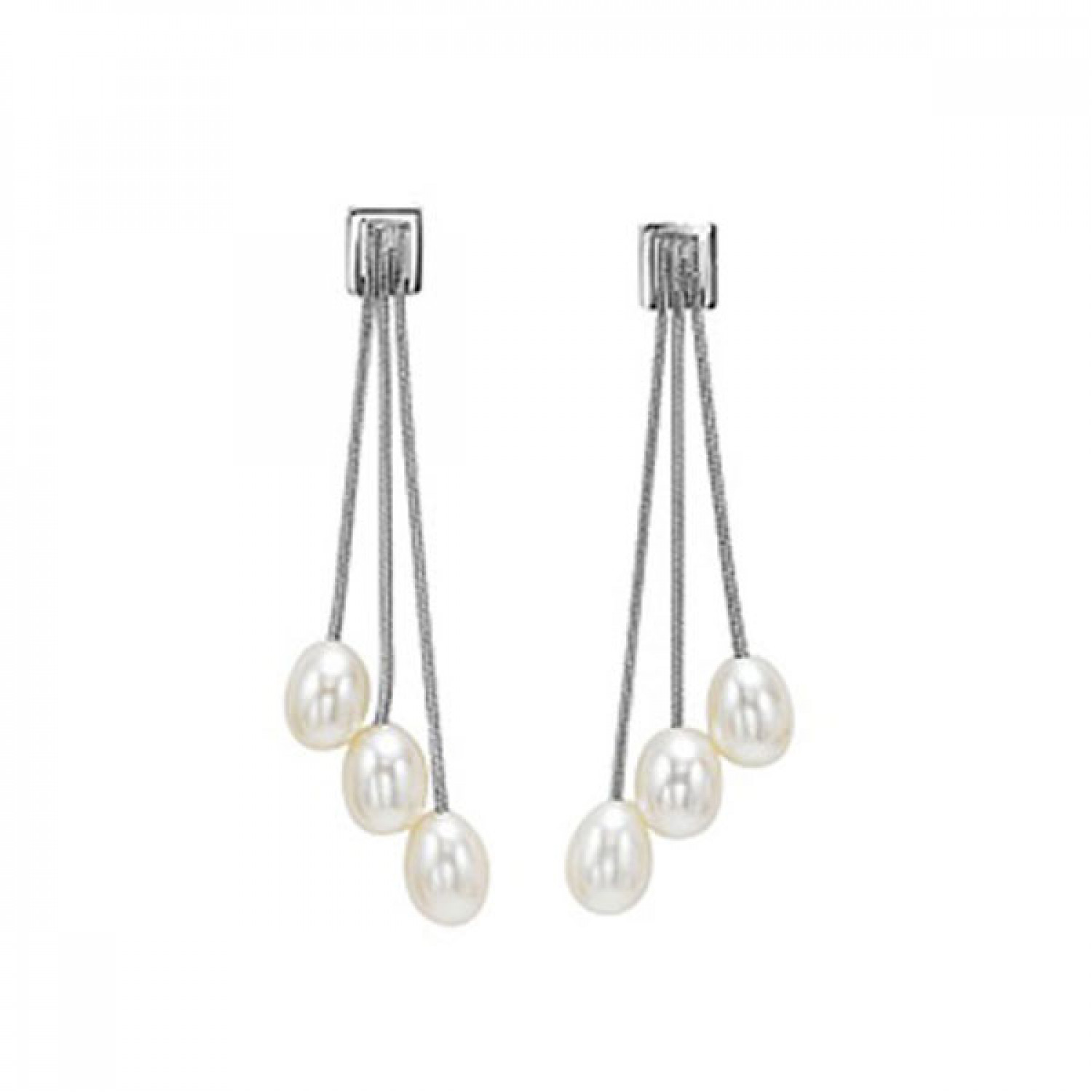 Sterling Silver Freshwater Pearl Dangle Earrings