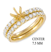 14KT Semi Wedding Set for .60 Carat Round Brilliant Diamond