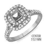 14KT Semi Wedding Set for 1.50 Carat Round Brilliant Diamond