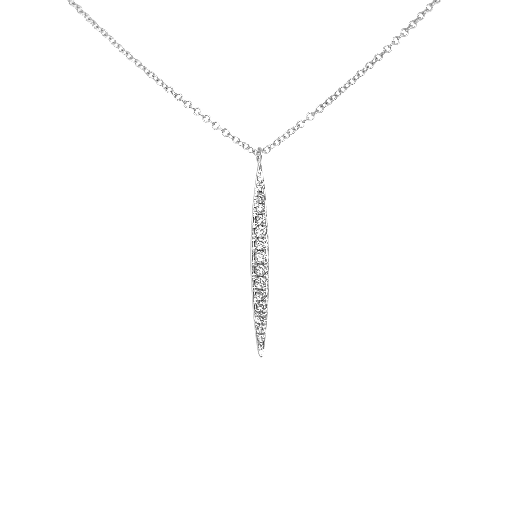 Diamond Feather Necklace & 18" Chain