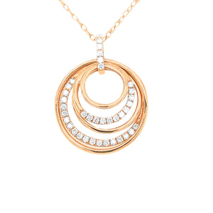 Rose Gold Diamond Wave Pendant & Neckchain