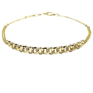 Diamond Pave Curb Link  Adjustable Lady's Bracelet