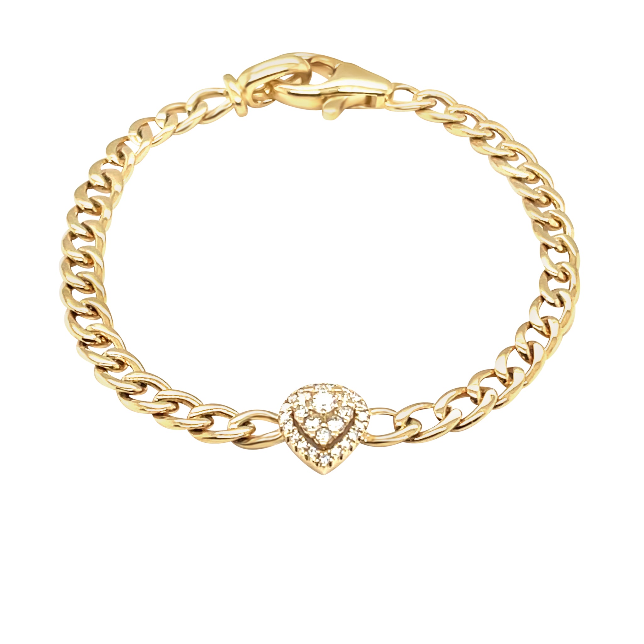 Pear Shaped Diamond Halo Bracelet