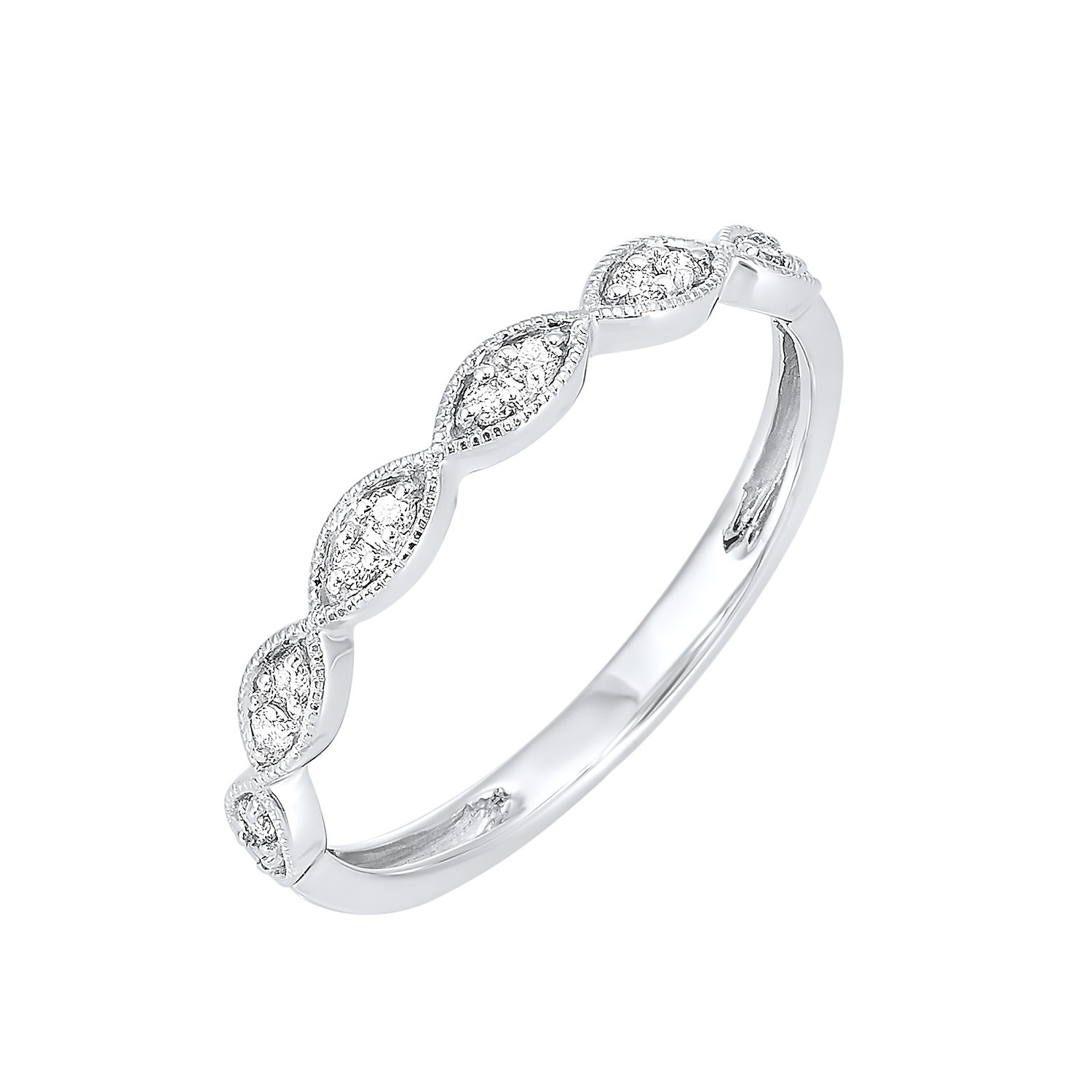 14KT White Gold Stackable Diamond Band