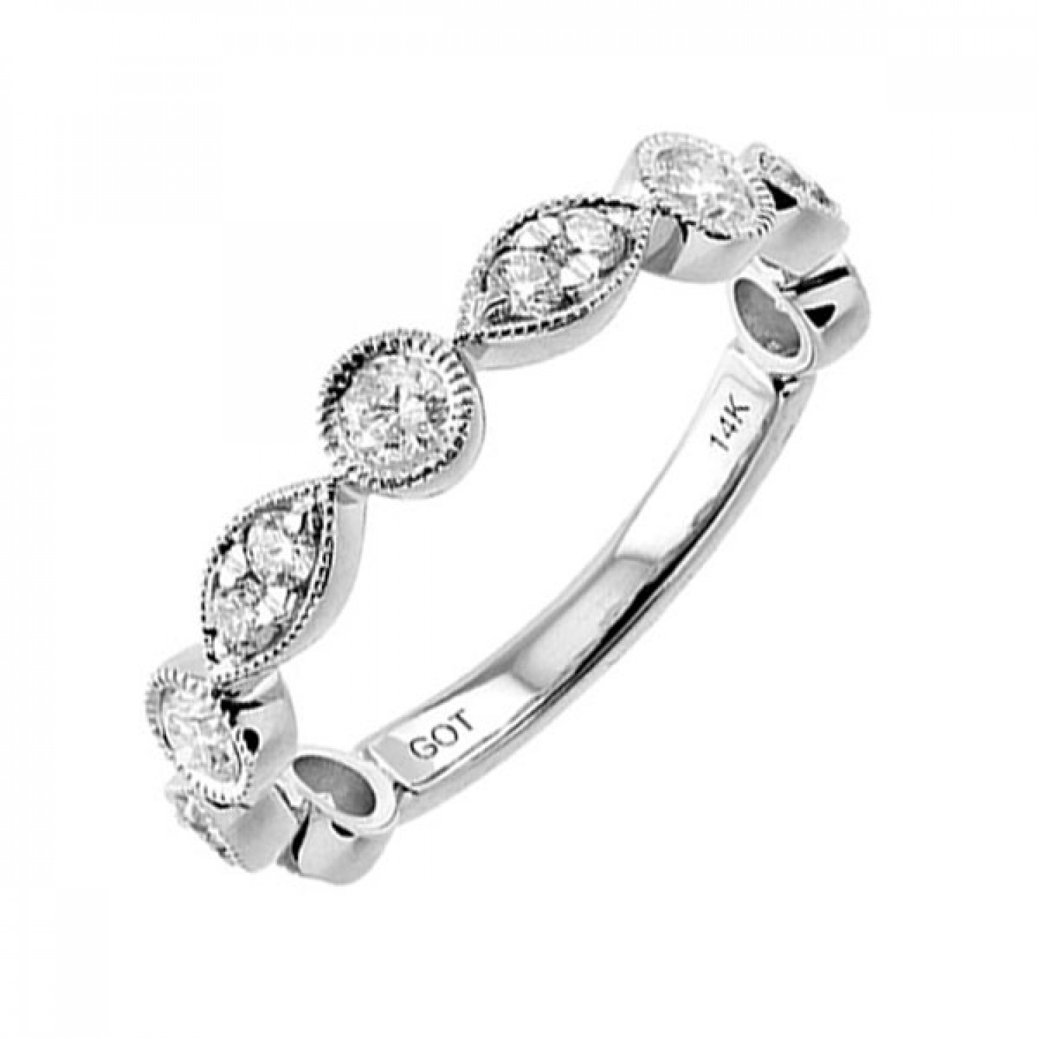 14KT White Gold Round Diamond Fashion Band - 5/8 CTW