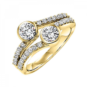 14KT Yellow Gold "You & Me" Diamond Ring