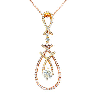 18KT Two Tone Yellow & Rose Gold Diamond Fashion Pendant