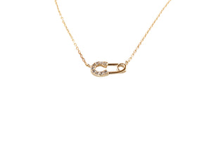 Diamond Safety Pin Necklace